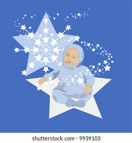 Boy Star Baby vector is hand drawn original artwork in AI-EPS8 format.