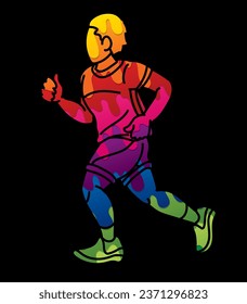 A Boy Start Running Action Sport Graphic Vector