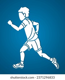 A Boy Start Running Action Sport Graphic Vector
