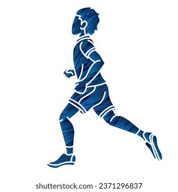 A Boy Start Running Action Sport Graphic Vector