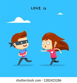 A boy is stealing a girl's heart