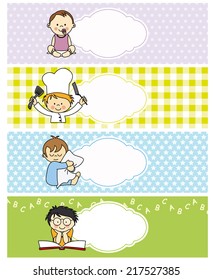 boy stickers. space for text 