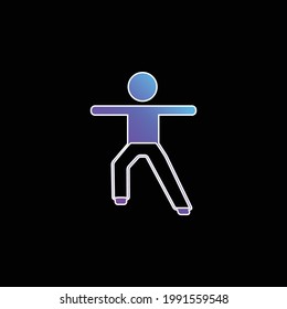 Boy Stretching Arms And Leg blue gradient vector icon