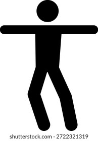 Niño estirando ambos brazos icono. Signos y símbolos de fitness.
