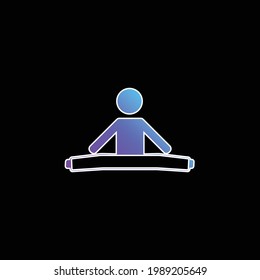 Boy Stretching Both Legs blue gradient vector icon