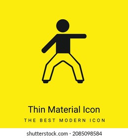 Boy Stretching Left Arm icono de material amarillo brillante mínimo