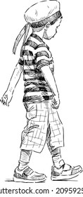 boy in striped shirt