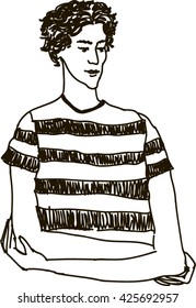 Boy in a striped T-shirt