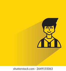 boy student avatar with shadow on yellow background