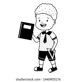 boy student with book back to school vector illustration