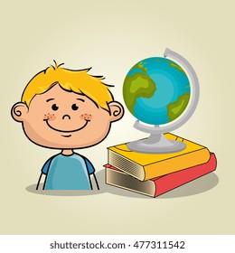 boy student books global