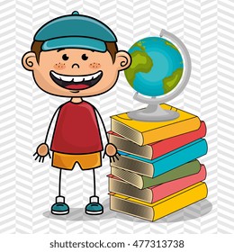 boy student books global