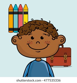 boy student colors school baggage