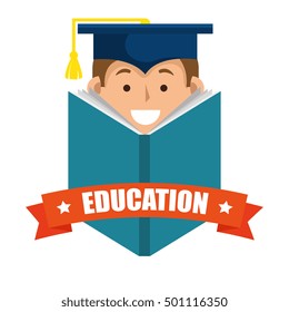 boy student graduation distance e-learning graphic