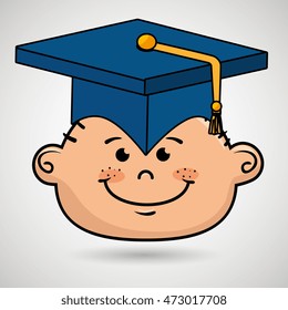 boy student graduation icon vector illustration design