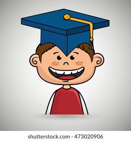 boy student graduation icon vector illustration design