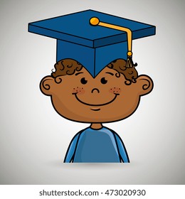 boy student graduation icon vector illustration design