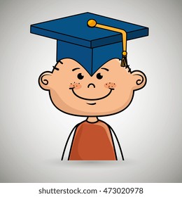 boy student graduation icon vector illustration design