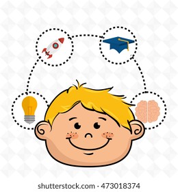 boy student idea avatar icon vector illustration design