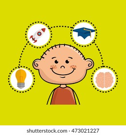 boy student idea avatar icon vector illustration design