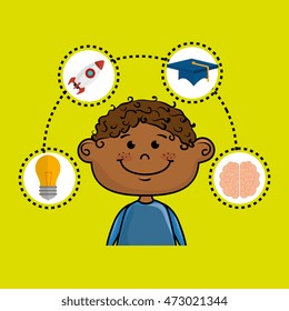 boy student idea avatar icon vector illustration design