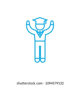 Boy student linear icon concept. Boy student line vector sign, symbol, illustration.