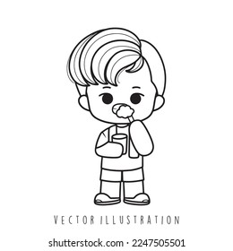 dibujo animado de un estudiante chico. ilustración vectorial