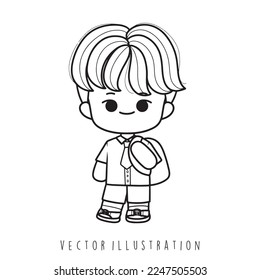 dibujo animado de un estudiante chico. ilustración vectorial