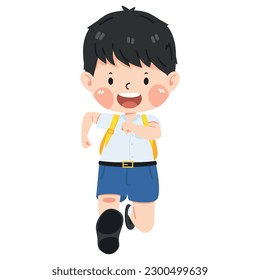 boy student Running children flat