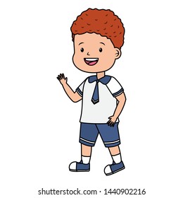 boy student with uniform back to school vector illustration