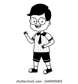 boy student with uniform back to school vector illustration