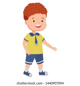 boy student with uniform back to school vector illustration