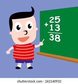 Boy Student; Vector Illustration