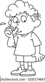 boy sucking finger