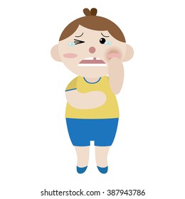 boy suffer from tooth decay cartoon vector