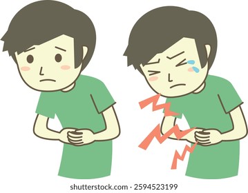boy suffering from abdominal pain