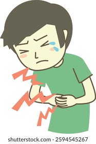 boy suffering from abdominal pain