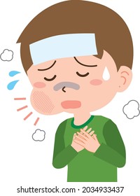 A boy suffering from mumps