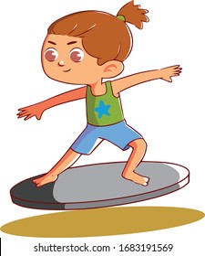 boy sufing with fun playing happy