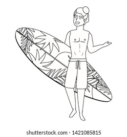 Boy with summer swimwear design