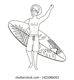Boy with summer swimwear design