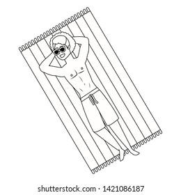 Boy with summer swimwear design