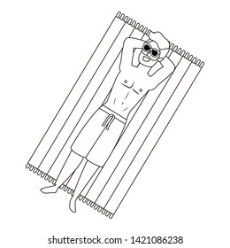 Boy with summer swimwear design