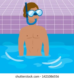 Boy with summer swimwear design