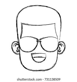 Boy with sunglasses cartoon