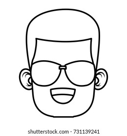 Boy with sunglasses cartoon