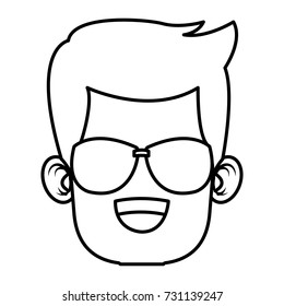 Boy with sunglasses cartoon