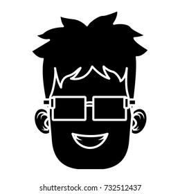 Boy with sunglasses cartoon
