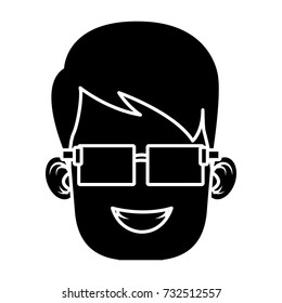 Boy with sunglasses cartoon
