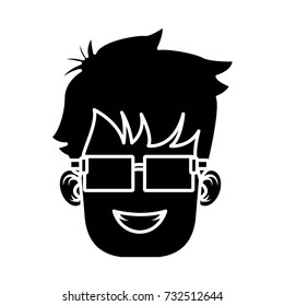 Boy with sunglasses cartoon
